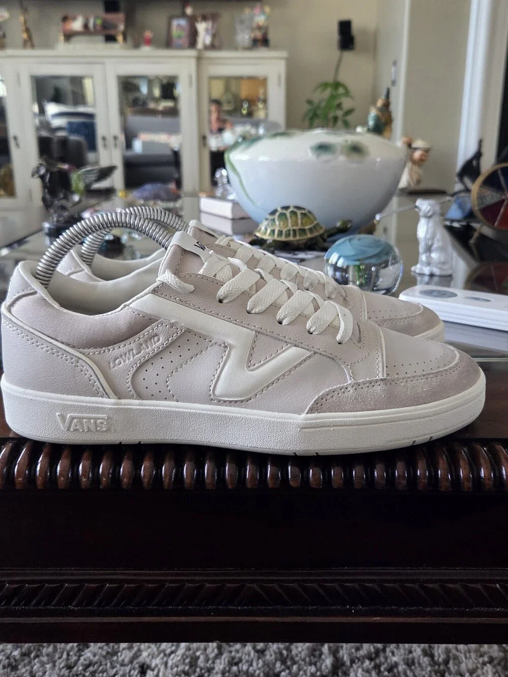 Vans Men’s Low Land Casual Sneakers in Cream